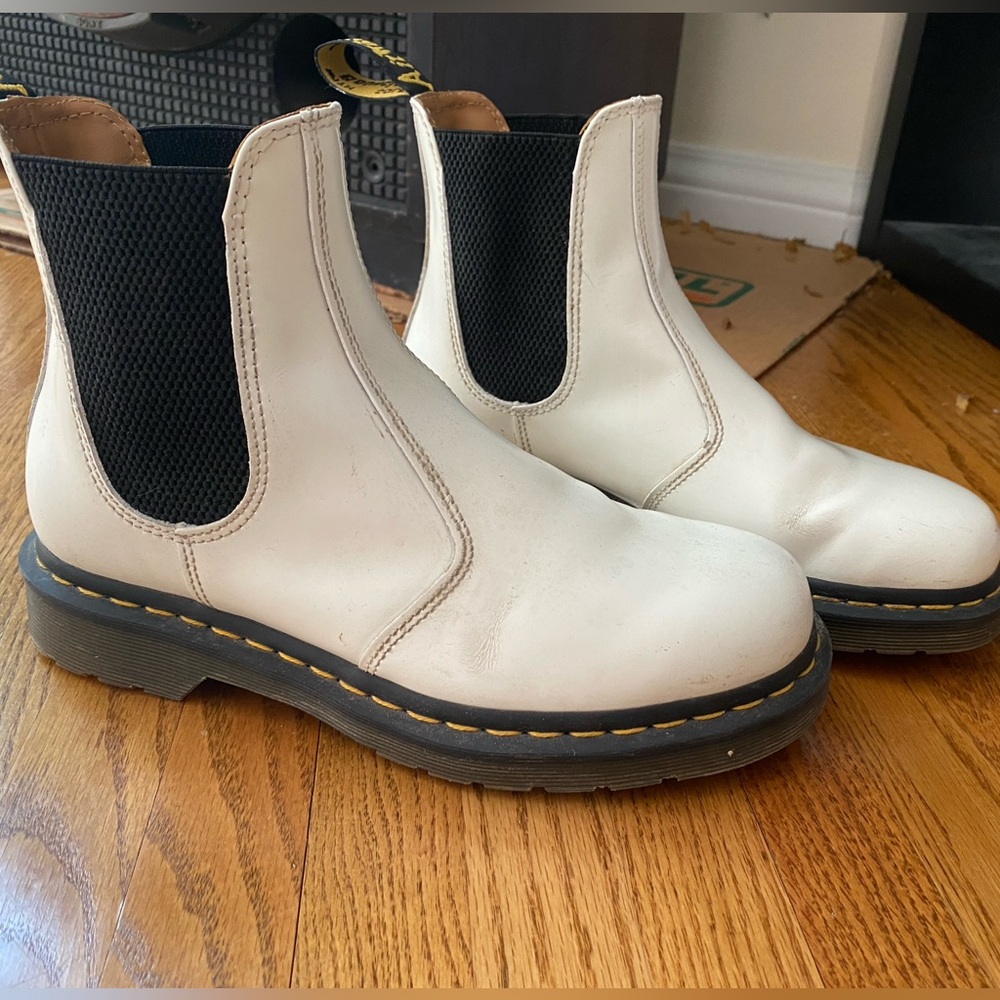 Dr. Martens White Chelsea Boots